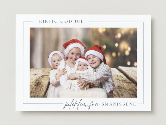 Hvit innramming, med personlig hilsen