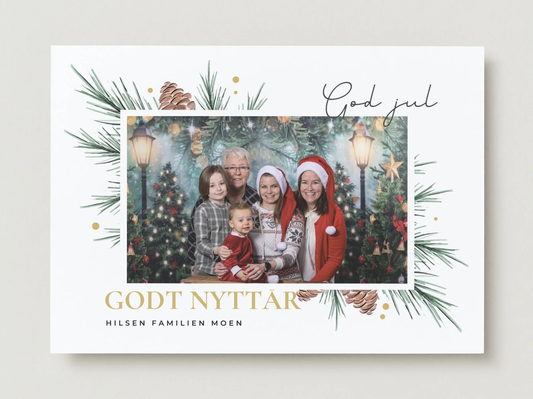 Julepyntet bilde med julehilsen