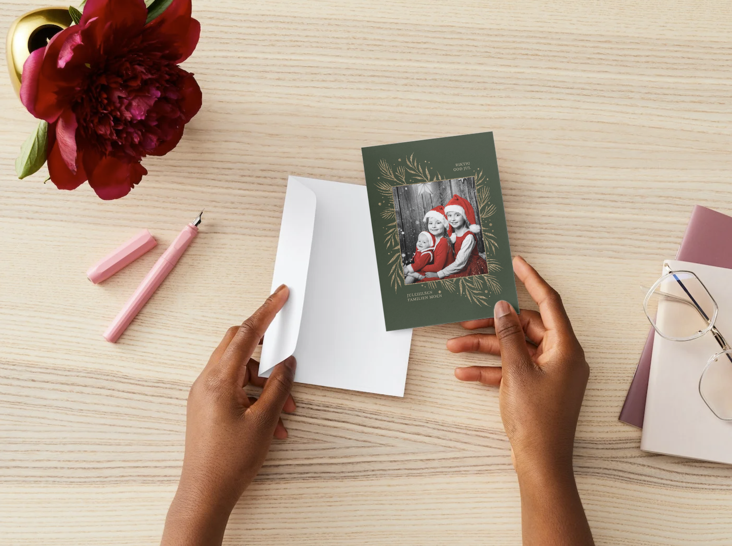 Du grønne, glitrende julehilsen