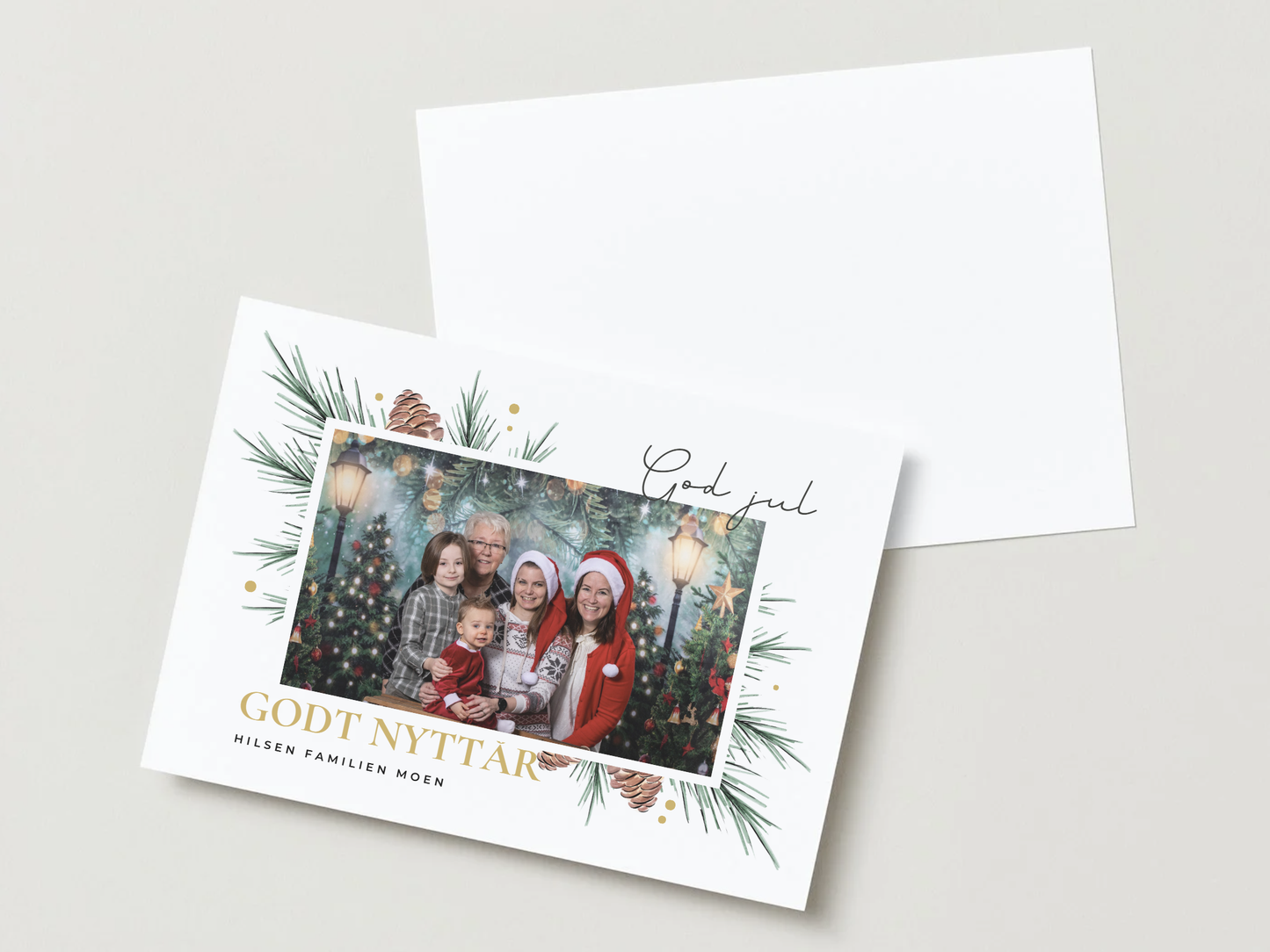 Julepyntet bilde med julehilsen